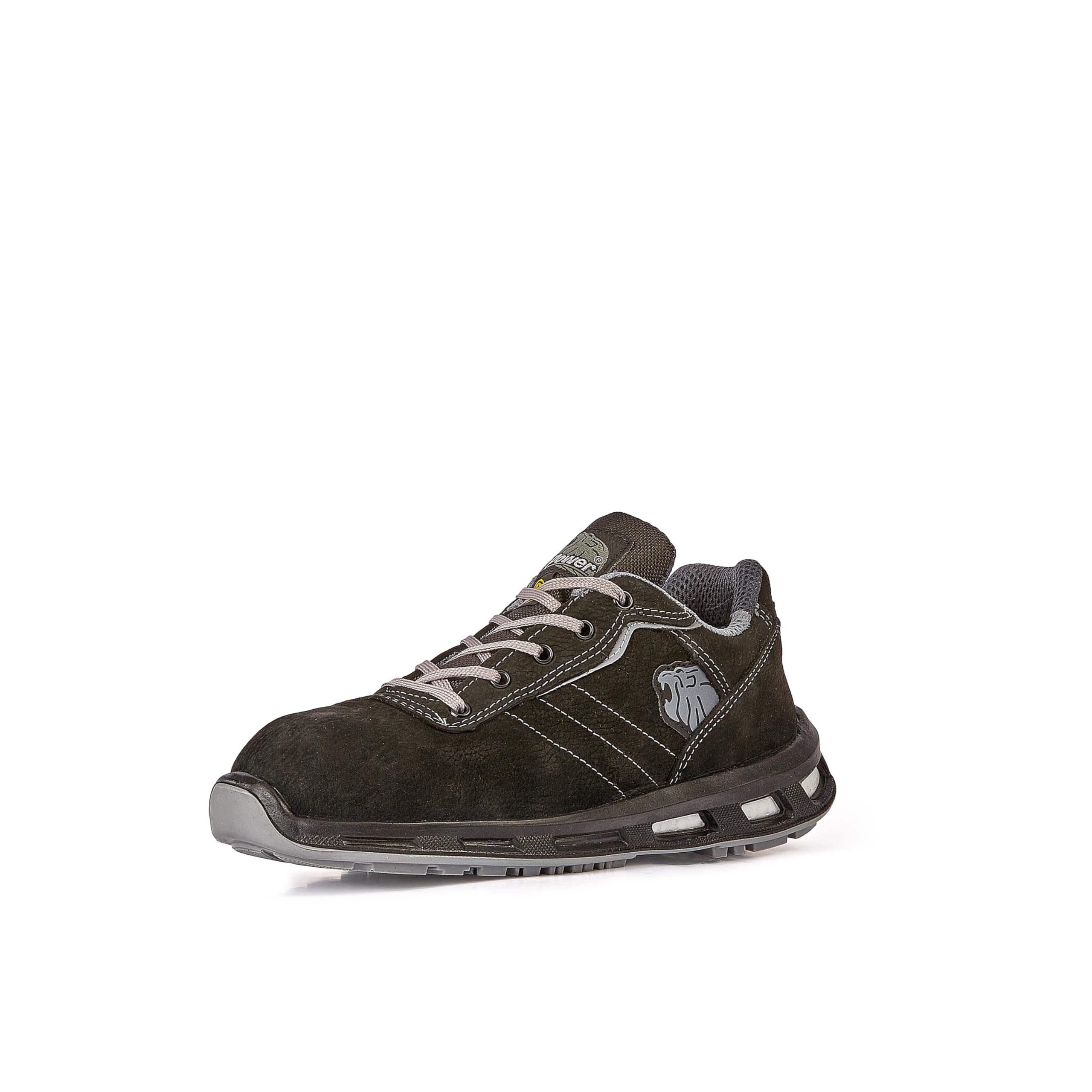 U-Power Red Lion Club, Unisex Safety Shoes, Lightweight, Flexible, Anti Puncture Leather Trainers, with Infinergy Insert, with Aluminium Toe Caps (Black 44)
