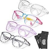 OXG 4 Pack Safety Glasses Anti Fog Goggles, Blue Light Blocking Stylish Safety Glasses for Women Nurses Protective Eyewear