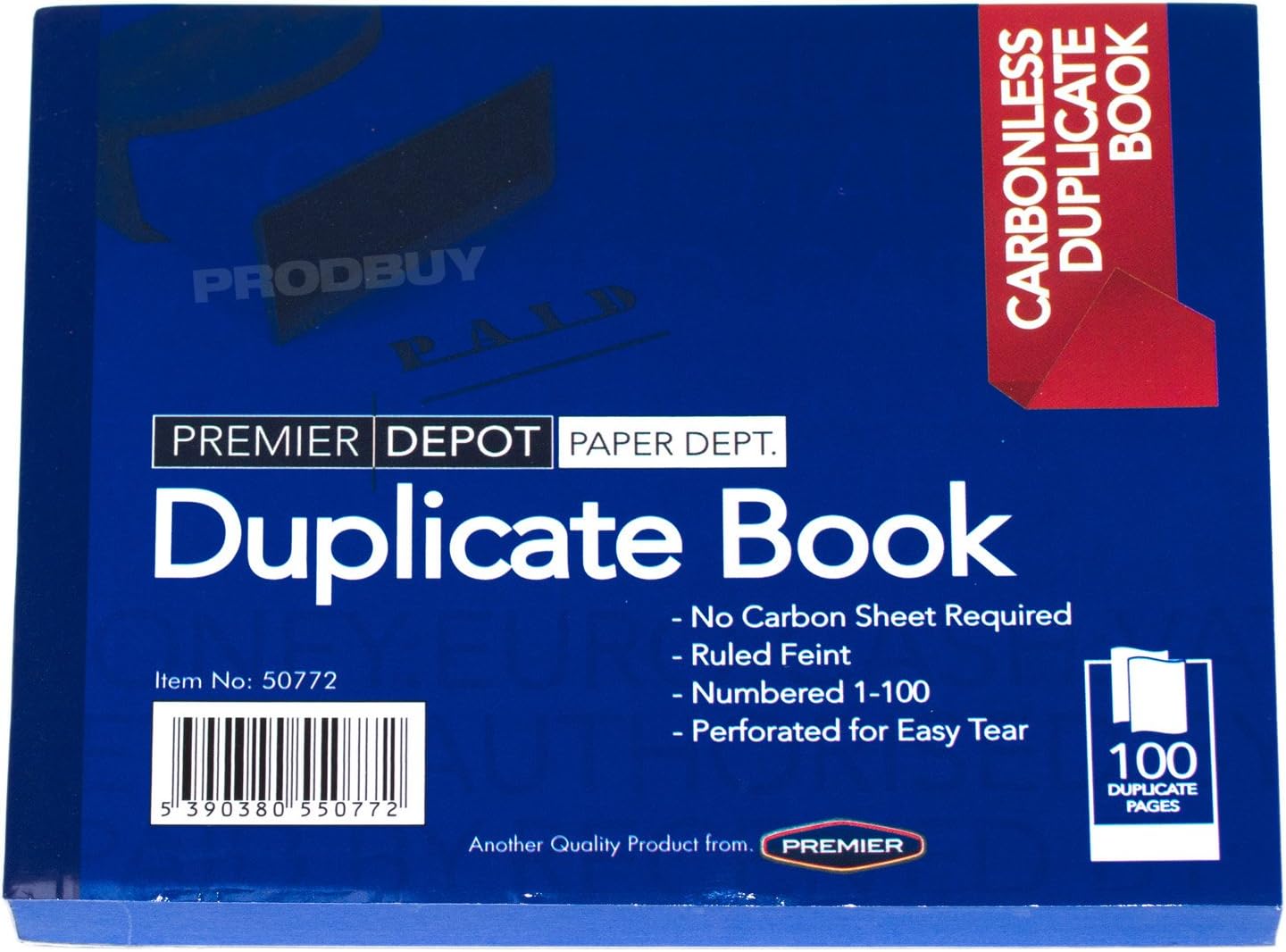 [Pack of 6] Carbonless 100 Page Duplicate Books Invoice Receipt Lined A6 Numbered Pads