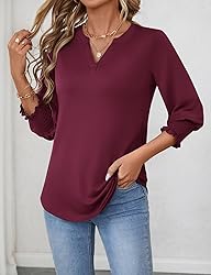 LOMON Women's 2025 Fashion Tops 3/4 Length Sleeve