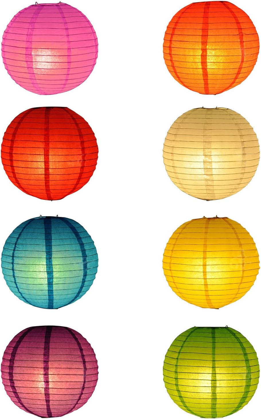 TSSS 8 Pack Chinese Paper Lanterns Foldable Multicolor For Wedding