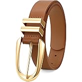 VONMELLI Leather Belts for Women, Women's Belts for Jeans Pants Fashion Ladies Dress Belt with Sliver Buckle