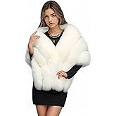 ELFJOY Luxury Faux Fur Shawl for Women Winter Fur Coat Wedding Party Fur Stole Wraps for Evening Dresses