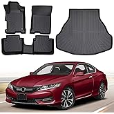 Floor Mats Cargo Liner for Honda Accord 2013-2017(Sedan ONLY), Custom Fit All-Weather Rubber Car Liners, Waterproof Anti-Slip Floor Accessories for Accord EX/EX-L/LX/LX-S/Sport/Touring