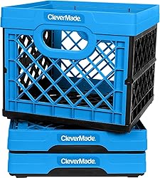CleverMade Collapsible Milk Crate, Neptune
