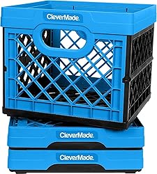 CleverMade Collapsible Milk Crate, Neptune