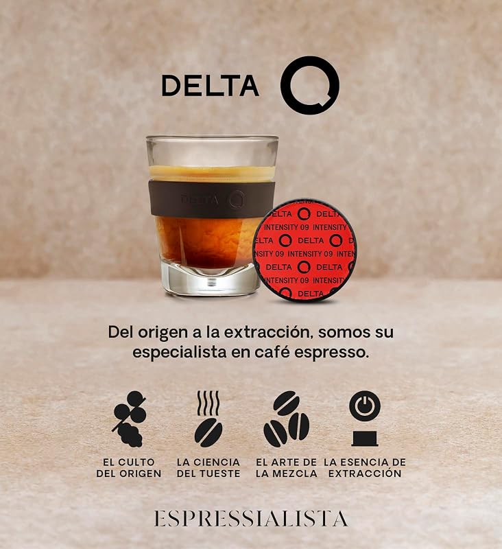 Delta q - cápsulas de café moído qharacter - espresso intenso com notas de caramelo e nozes - intensidade 9 - moído natural - 40 cápsulas