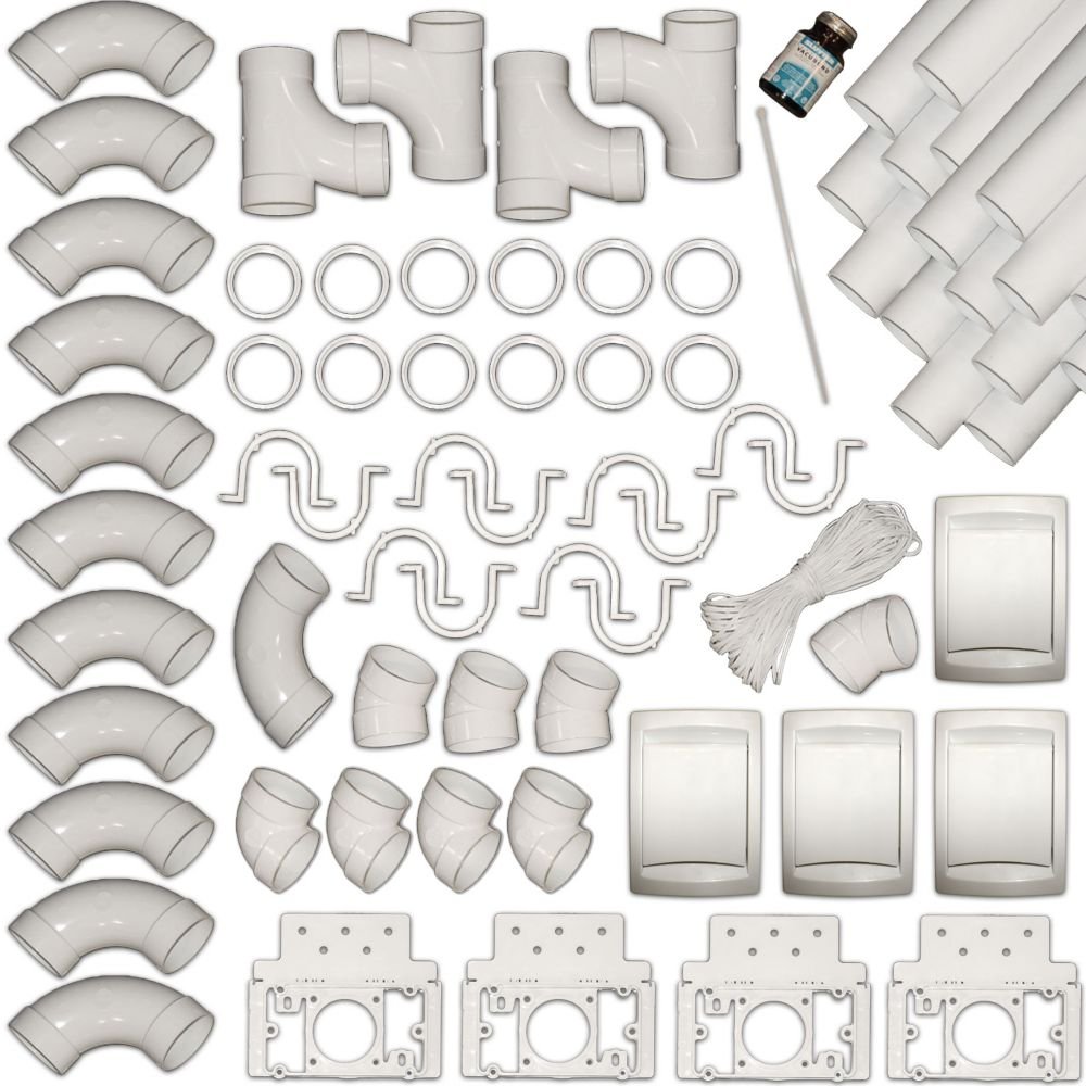 Husky Central Vacuum Piping 4 Inlet Installation Kit