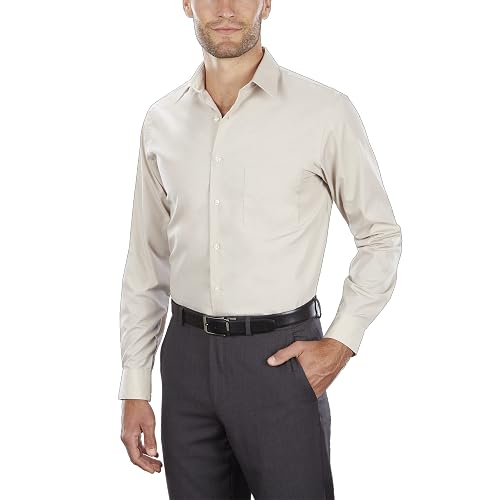 slim fit dress slacks Van Heusen Big & Tall Fit Stain Shield Stretch Solid Dress Shirt In Mulberry