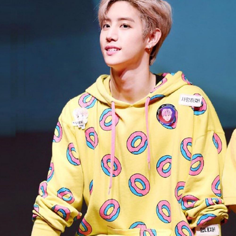 Women Kpop Got7 Mark Yellow Jump Hoodie Creative Donut Pattern Sweatershirts Clothing Accessories 5aday Com Ng
