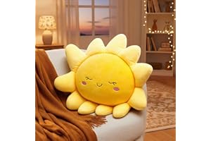 Juexica 1 Pcs Sun Pillow Plush Sofa Cushion Cute Stuffed Sun Shaped Floor Pillow Car Throw Soft Toy for Kids Women Girls Bed Home Decoration (23.6 Inch)
