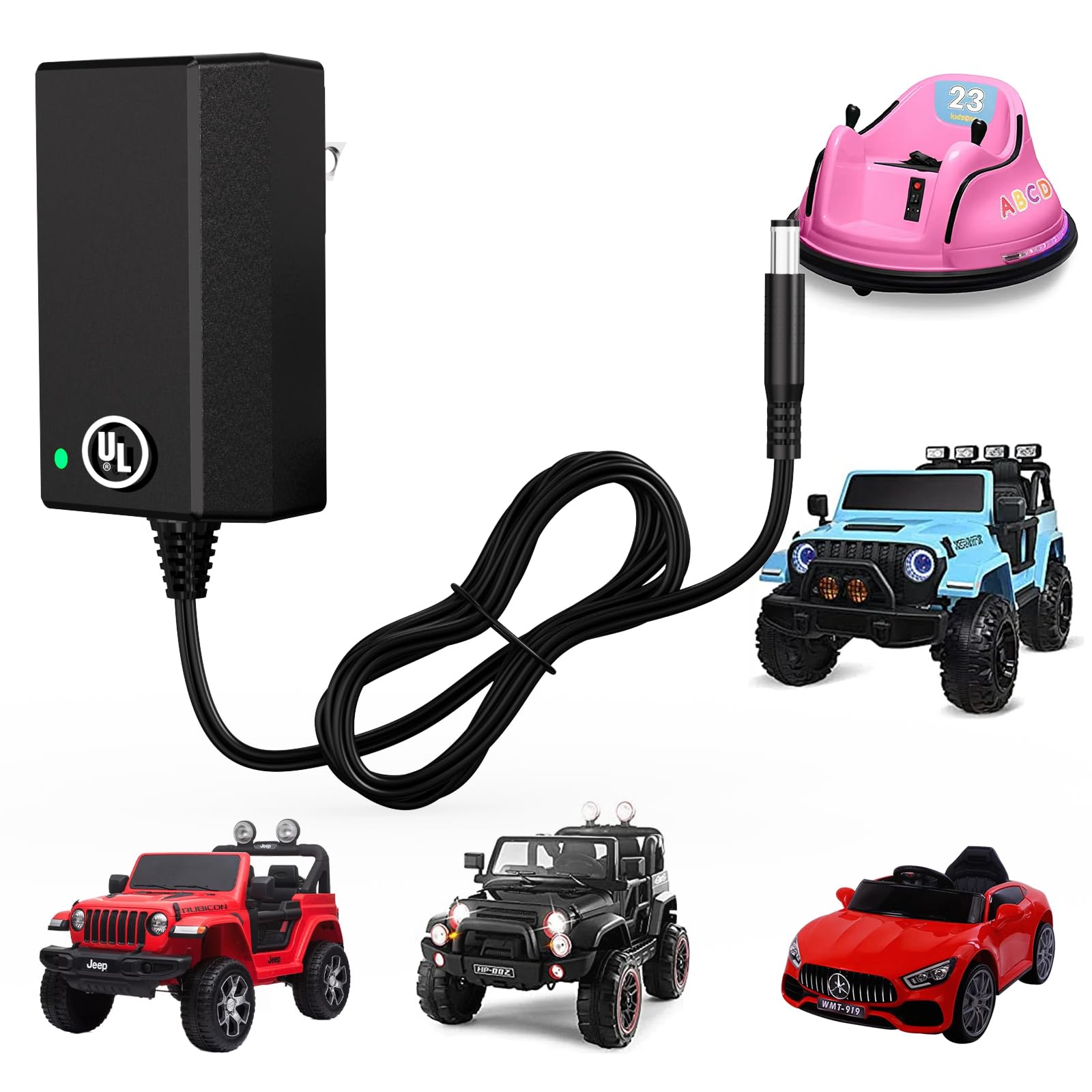 Photo 1 of 12V Battery Charger for Ride On Toys UL Certified, 12 Volt Kids Ride On Car Battery Charger for Best Choice Products, 12 V Universal Baby Electric Battery Power Supplies Charger