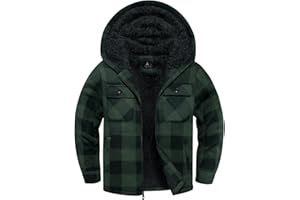 ZITY Boys Flannel Jacket Fleece Hoodies Sherpa Lined Plaid Shirt Zip Up Hooded Sweatshirt Winter Outerwear for Kids
