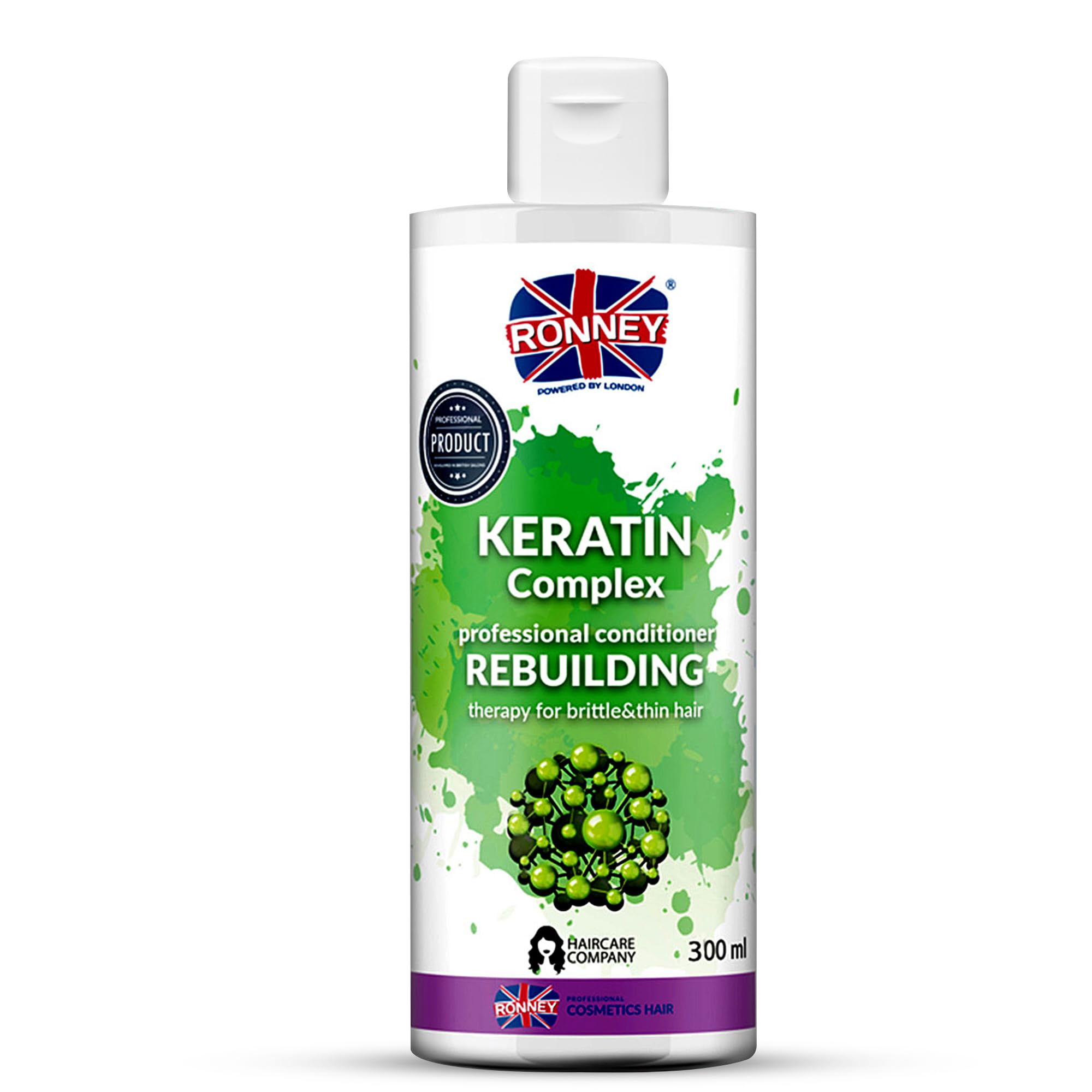 RONNEY Keratin Treatment Conditioner for Fine, Brittle Hair – 300 ml Salon Conditioner Strengthens and Adds Shine – Rebuilding Keratin Treatment – Hair Thickening Products for Women