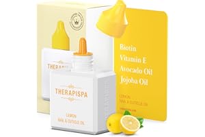 THERAPISPA Nail & Cuticle Oil with Avocado, Jojoba, Biotin & Vitamin E – Nail Growth Oil for Strengthening, Hydrating & Reviving Peeling Nails (Lemon, 2.0 fl oz)