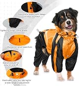 OUOBOB Dog Raincoat Waterproof Jacket for Large Dogs Adjustable Hooded Poncho view 2