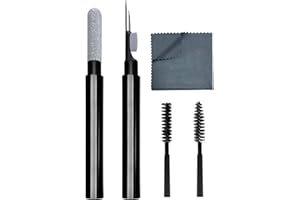 Cleaner Kit for Airpods,SUPFINE Multi-Function Cleaning Pen for Airpod Pro with Plush Cloth for Earbuds,Earphone,iPod,iPhone,iPad,Laptop Cleaning Tools(Black)