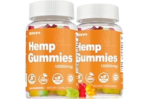 NIUYE 2-Pack Hemp Gummies Extra Strength - 10,000mg High Potency - Rich in Omega 3-6-9 & Infused with Hemp Oil - 3rd-Party Tested