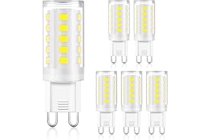 winshine G9 LED Light Bulb Bi Pin Base, 6000K Daylight G9 Base Bulbs for Chandeliers, 4W (40W Halogen Equivalent), 360° Beam Angle, 400LM, Non-dimmable for Home Lighting, 6 Pack