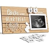 Sonogram Picture Frame,Baby Ultrasound Picture Frames With Pregnancy Countdown Weeks,Standard 4"X3" Ultrasound Photo,Pregnancy Congratulations Gift,Gender Reveal Ideas,First Time Dad Mom Gifts