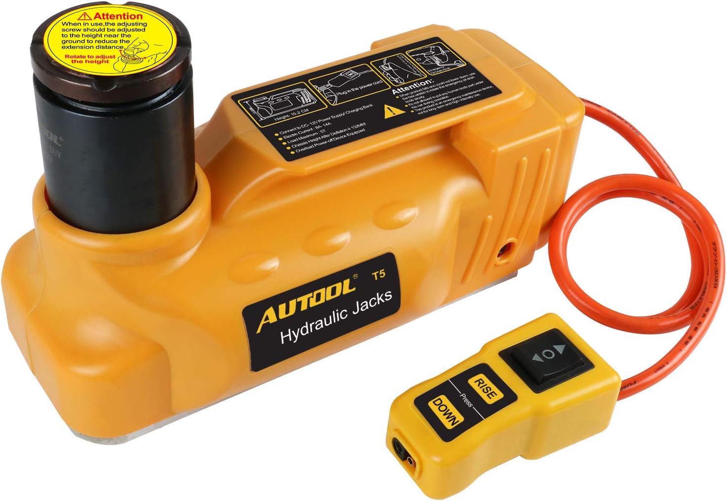 Cric électrique 5 Tonnes 12V - Avec Gonfleur Intégré, Pour Dépannage Voiture