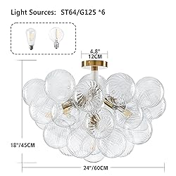 YIHANTLZ Nordic Bubble Ball Semi Flush Mount