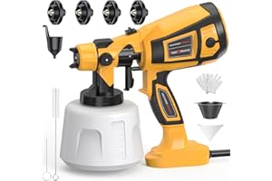 MIRRORZONE Paint Sprayer 1000W High Power Electric Spray Paint Gun with Adjustable Spray Width Knob,1400ML Container,4 Nozzles & 3 Patterns,Easy to Clean for Furniture Cabinets House Painting
