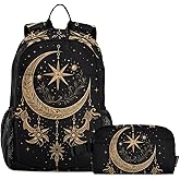 ALAZA Cresent Moon Dreamcatcher Witchy Backpack and Lunch Bag Set Back Pack Bookbag Cooler Case Kits