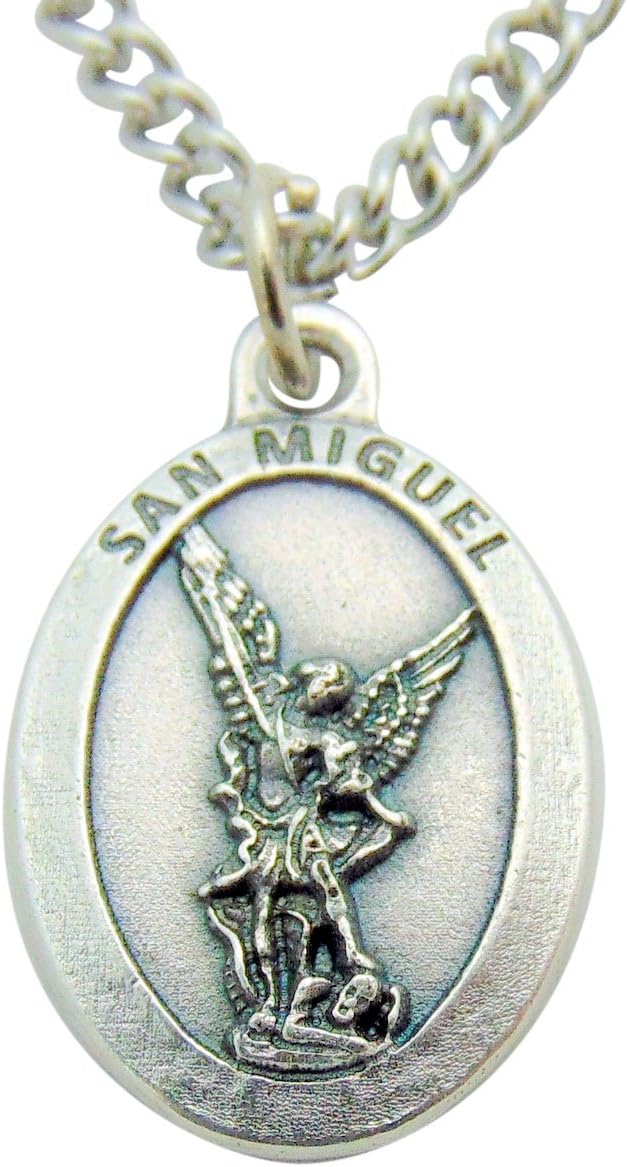 LM Gifts San Medalla Colgante 3/4 Pulgadas Con Cadena Saint Medals in Spanish