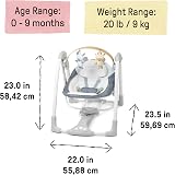 Ingenuity Swing n Go Portable Swing Chambray 5 Speeds TrueSpeed 0-9 Months view 2