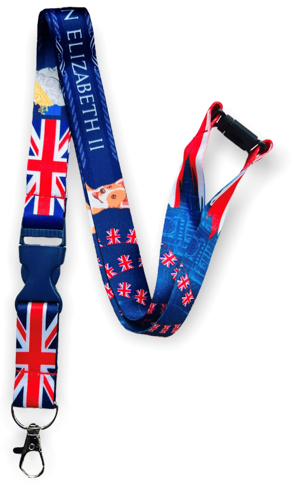 Queen Elizabeth II & Corgi Dog commemorative Collectors Edition Lanyard