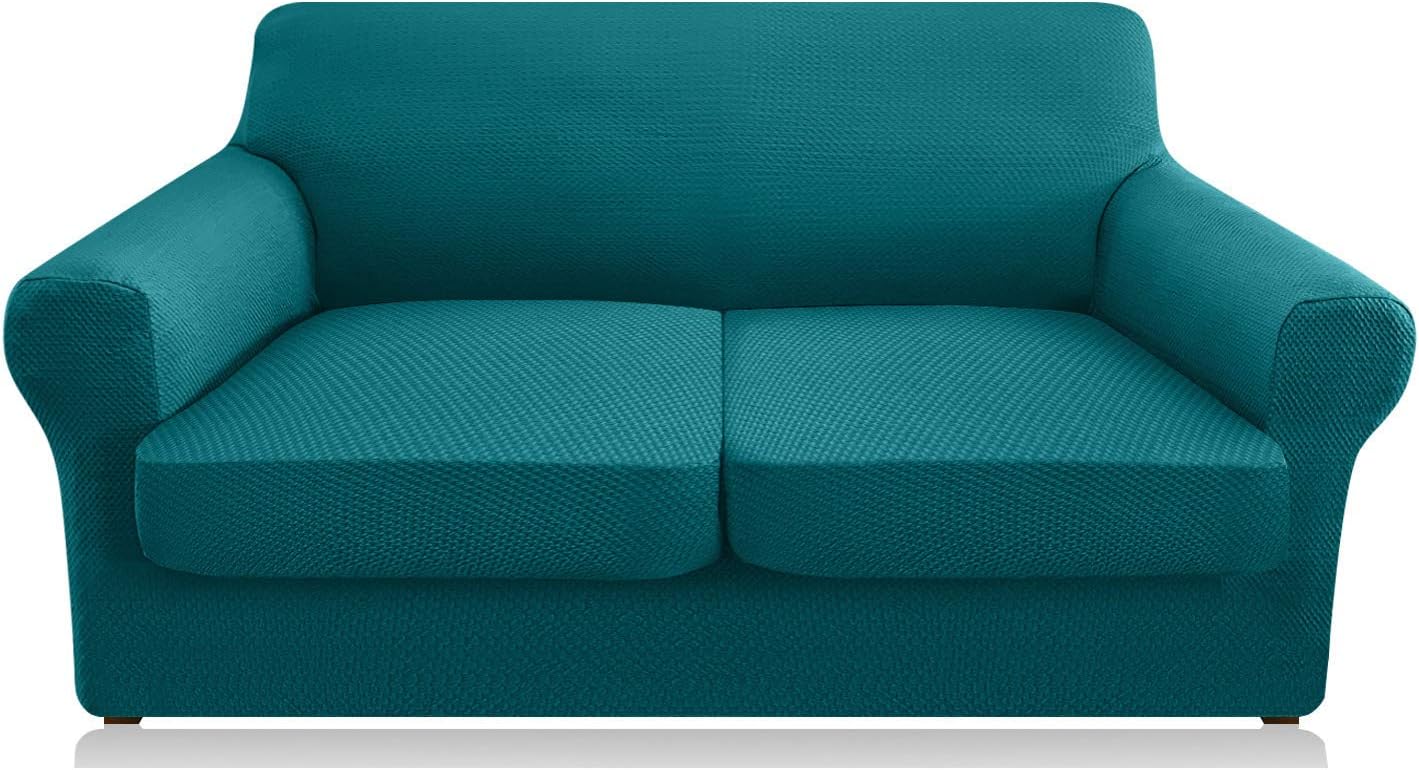 Granbest 4 Piece High Stretch Couch Covers for 3 Cushion Couch Thick Premium Sofa Slipcover Fitted Sofa Cover Furniture Protector for 3 Seat Sofas Dog Pet Proof Machine Washable (Large, Creamy White): Kitchen & Dining