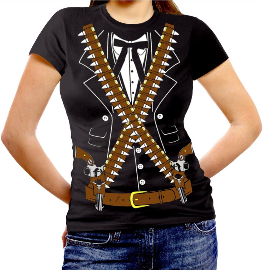 Viva Mexico Women's Mexican Mariachi Pistolero Bandido Cowboy Halloween Costume Cinco de Mayo T-Shirt