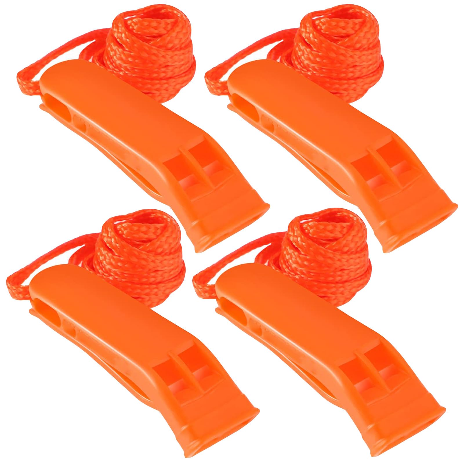 HREDZEO Emergency Whistle,4 Pcs Survival Safety Whistles Emergency Whistle with Lanyard Safety Whistle for Safety Camping Hiking Boating Hunting Survival Rescue Signaling
