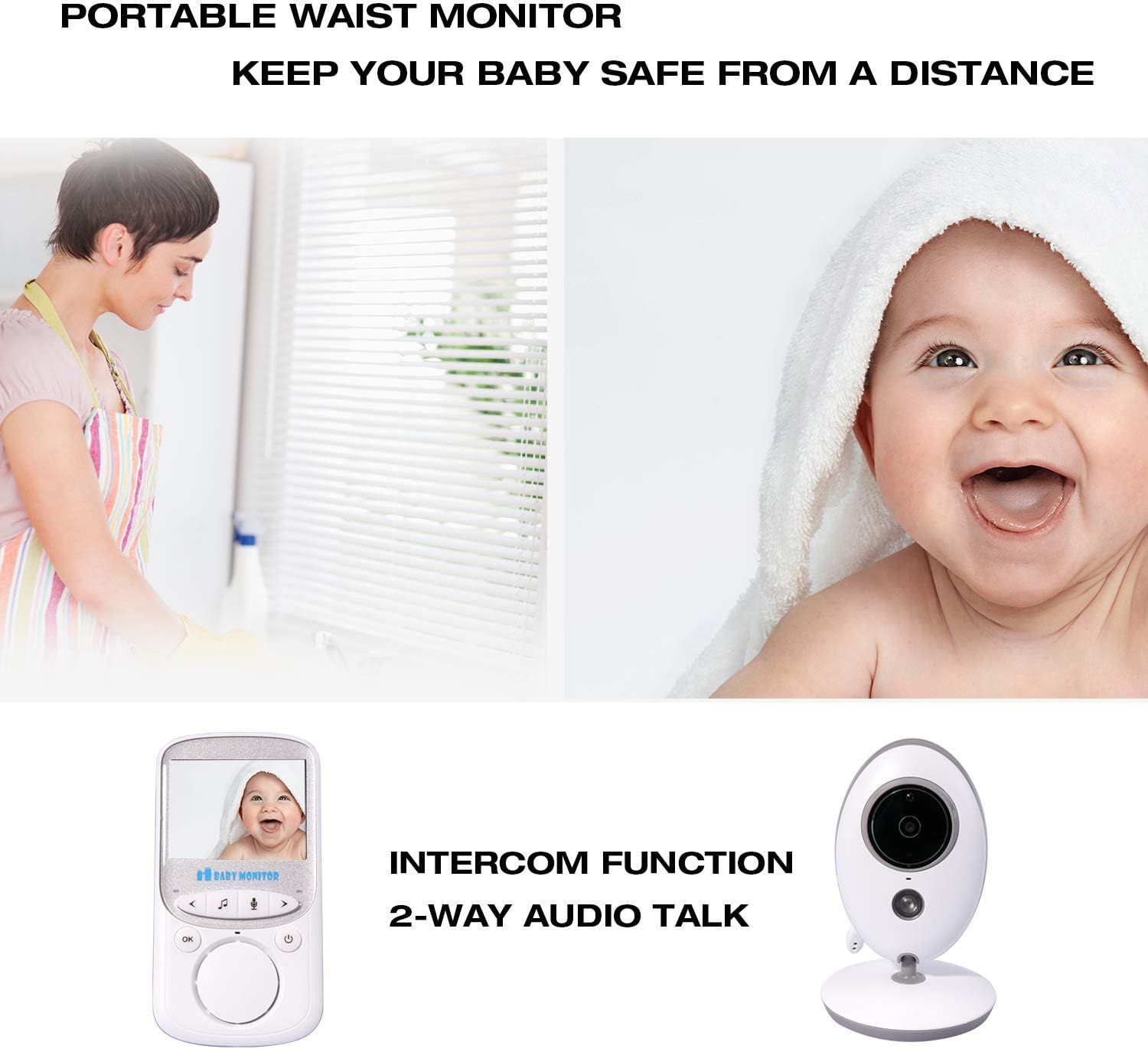 Vigilabebes Bebe Vigilabebes Con Camara De Pantalla Lcd Vision Nocturna Vision Gran Angular Intercomunicador Remoto Bebe Monitor Seguridad