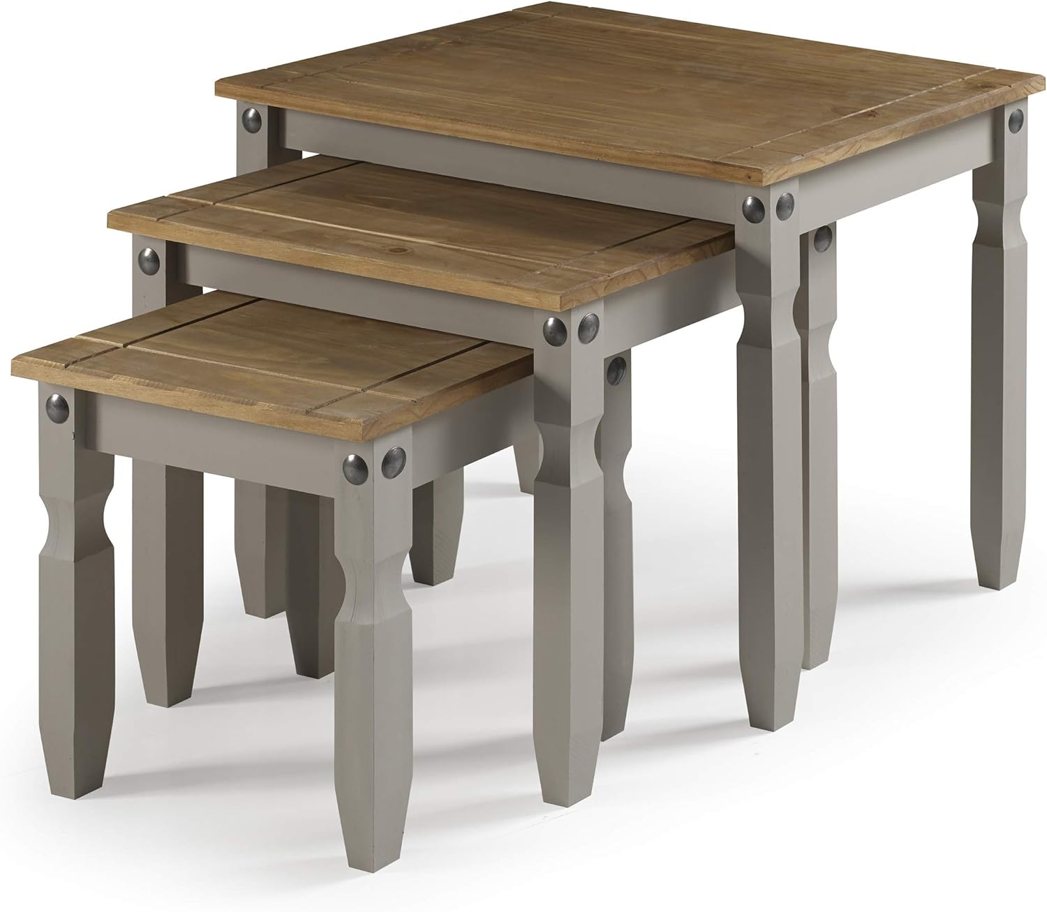 Mercers Furniture Trade Corona Grey Wax Nest of Tables Amazon.co.uk