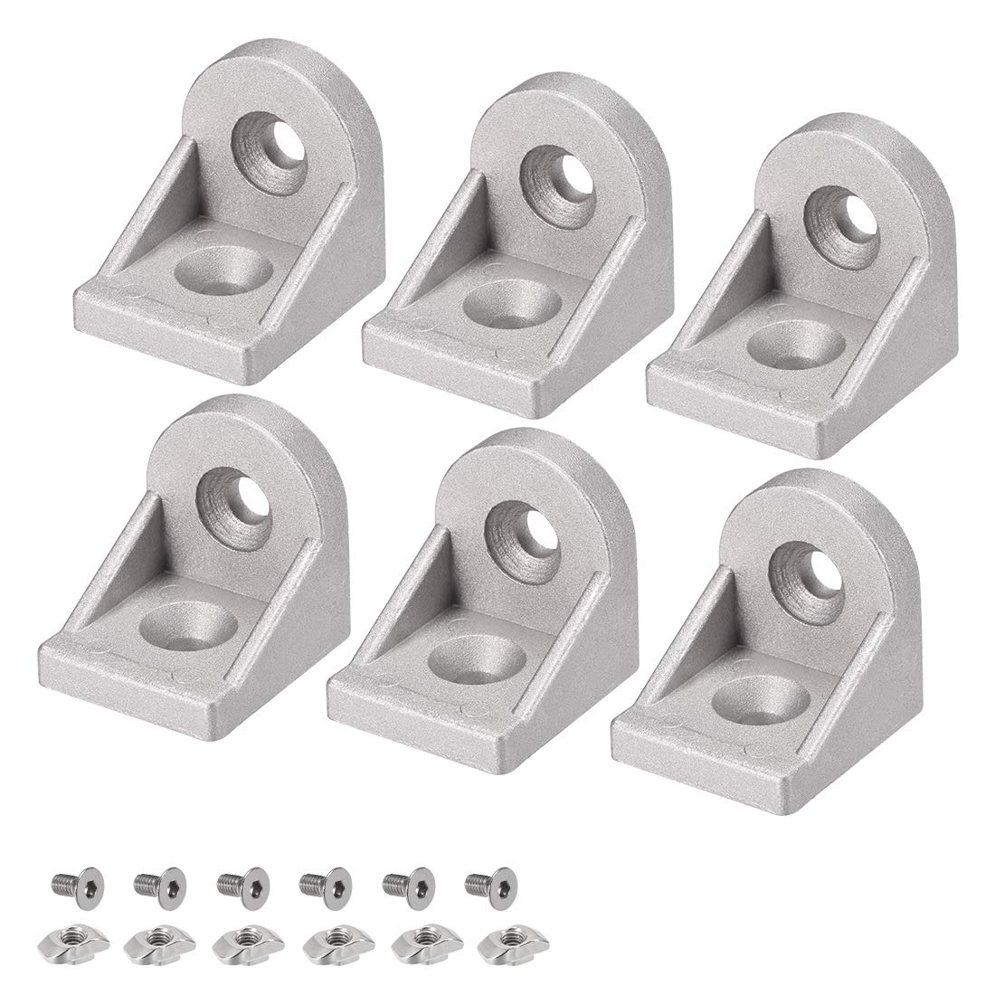 sourcing map Angle Arbitrary Bracket Set, Corner L Connector for 4040 Series Aluminum Extrusion Profile, 6 Pcs