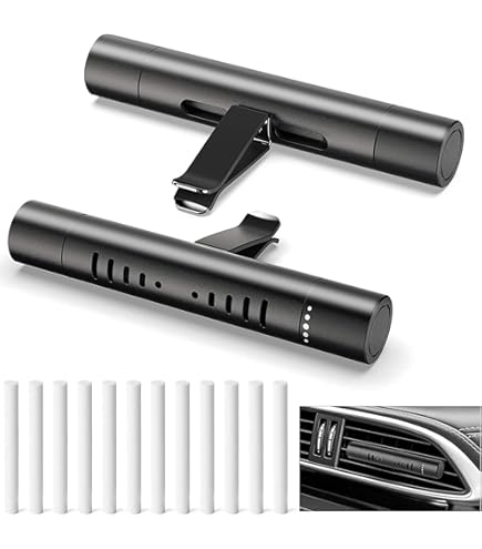 Audi 80A087009B Geurdispenser – Singleframe, Geel, Verkwikkende Citroen-gember Geur, Navulbaar, Voor Ventilatieroosters