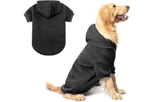 BINGPET Dog Hoodies - Fleece Lined Fall Dog Puppy Sweatshirt Soft Warm Sweater Winter Hooded Clothes for Small Medium Large Dogs & Cats