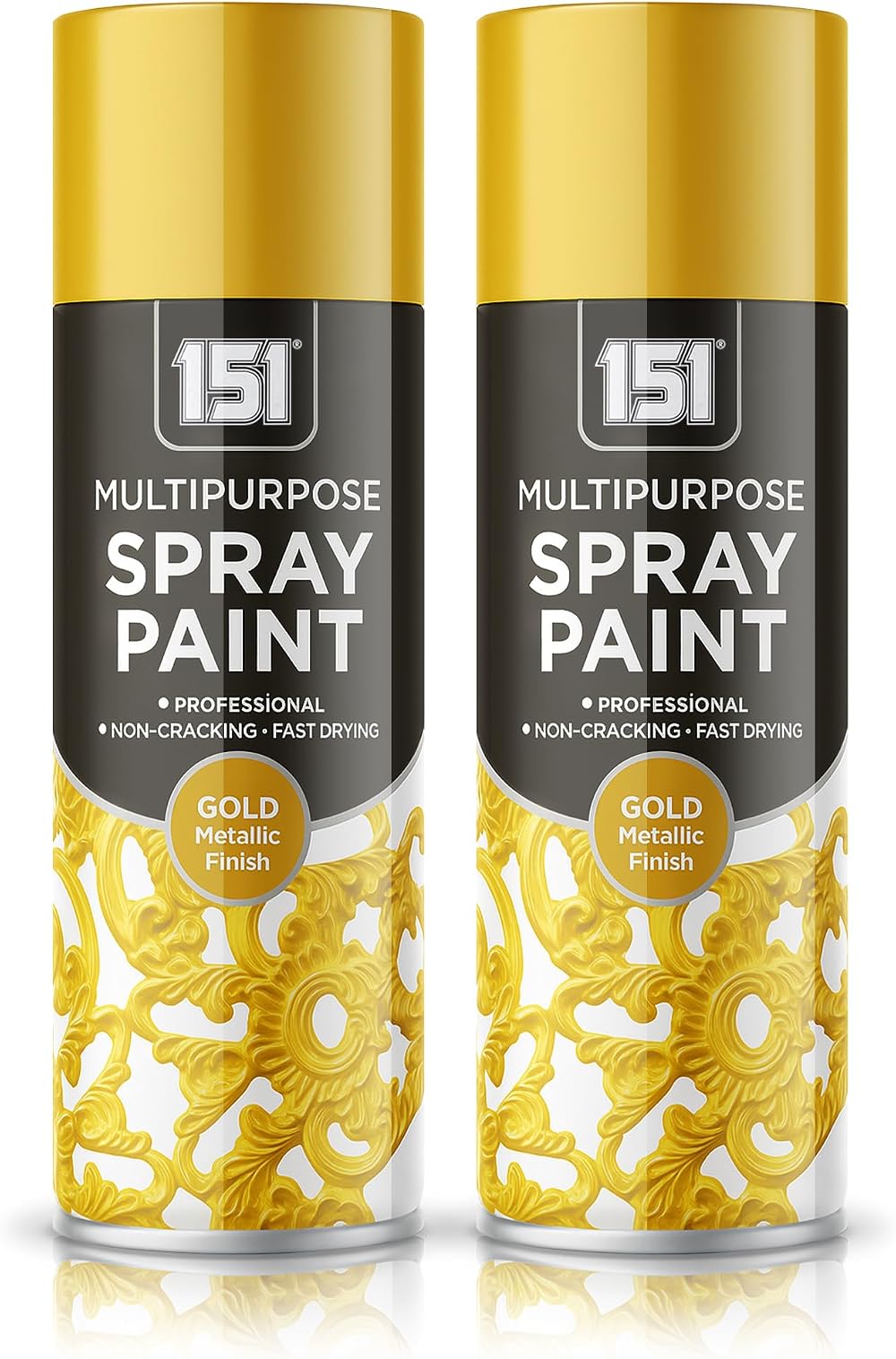 FERRIS Metallic Gold Spray Paint 2 x 400ml Premium Interior Exterior