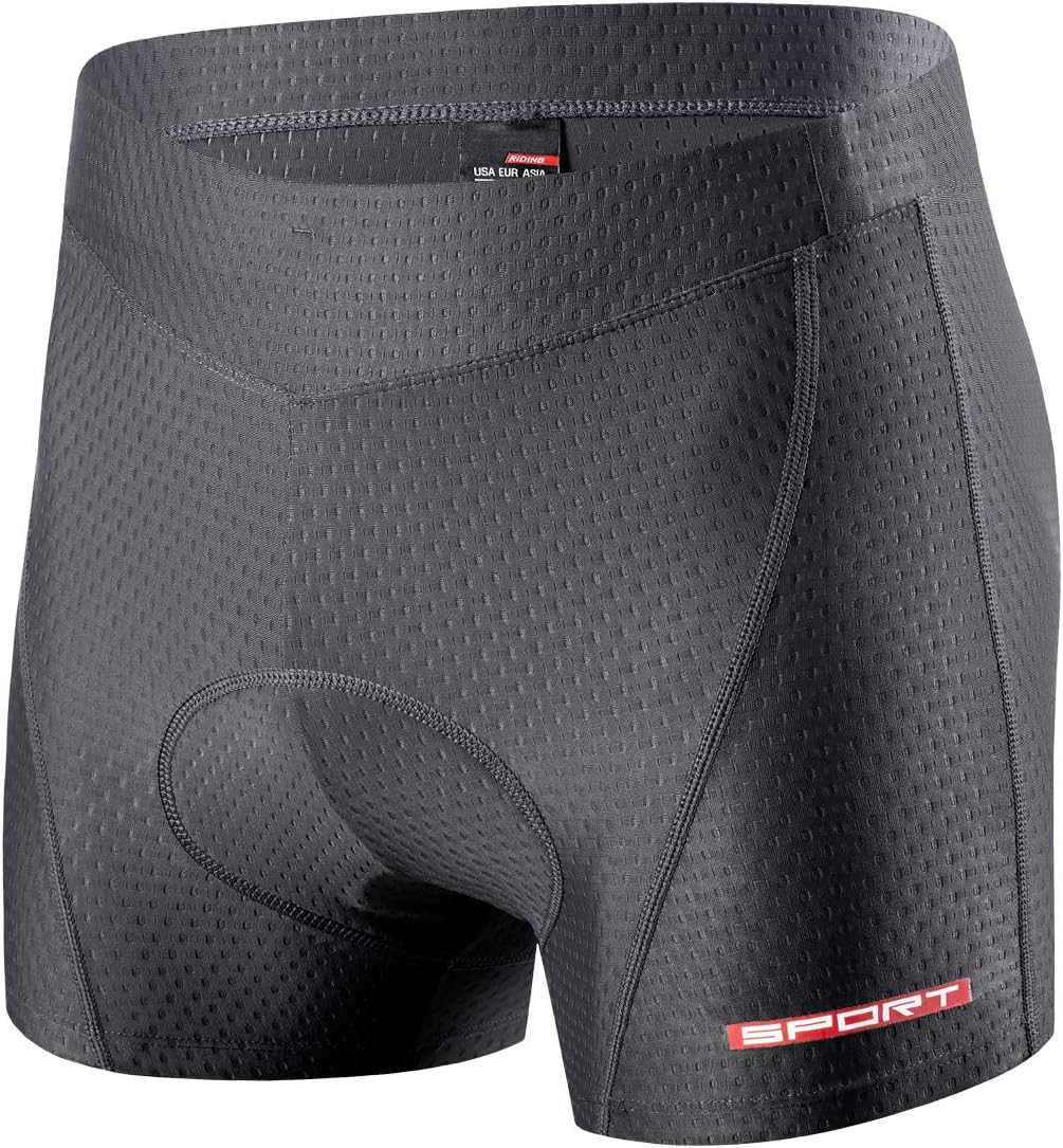 Fmix Men's Padded Cycling Undershorts Biking Underwear Shorts with High Elasticity and Highly Breathable 4D Padded