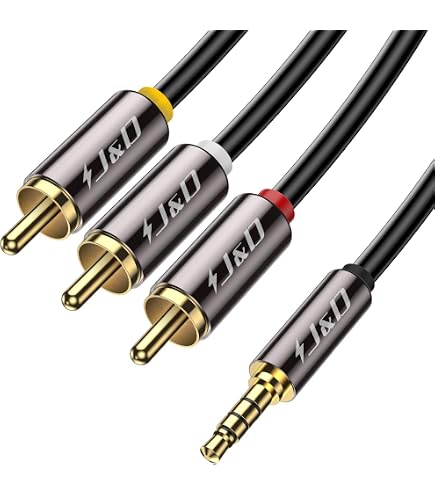 J-ZMQER Cable de salida de TV de audio AV A/V de 5 pies compatible con JVC Digital QAM0507-001