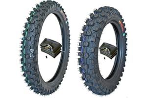 WIG Racing 80/100-12 (3.00x12) and 60/100-14 (2.5x14) Tire and Inner Tube Combo