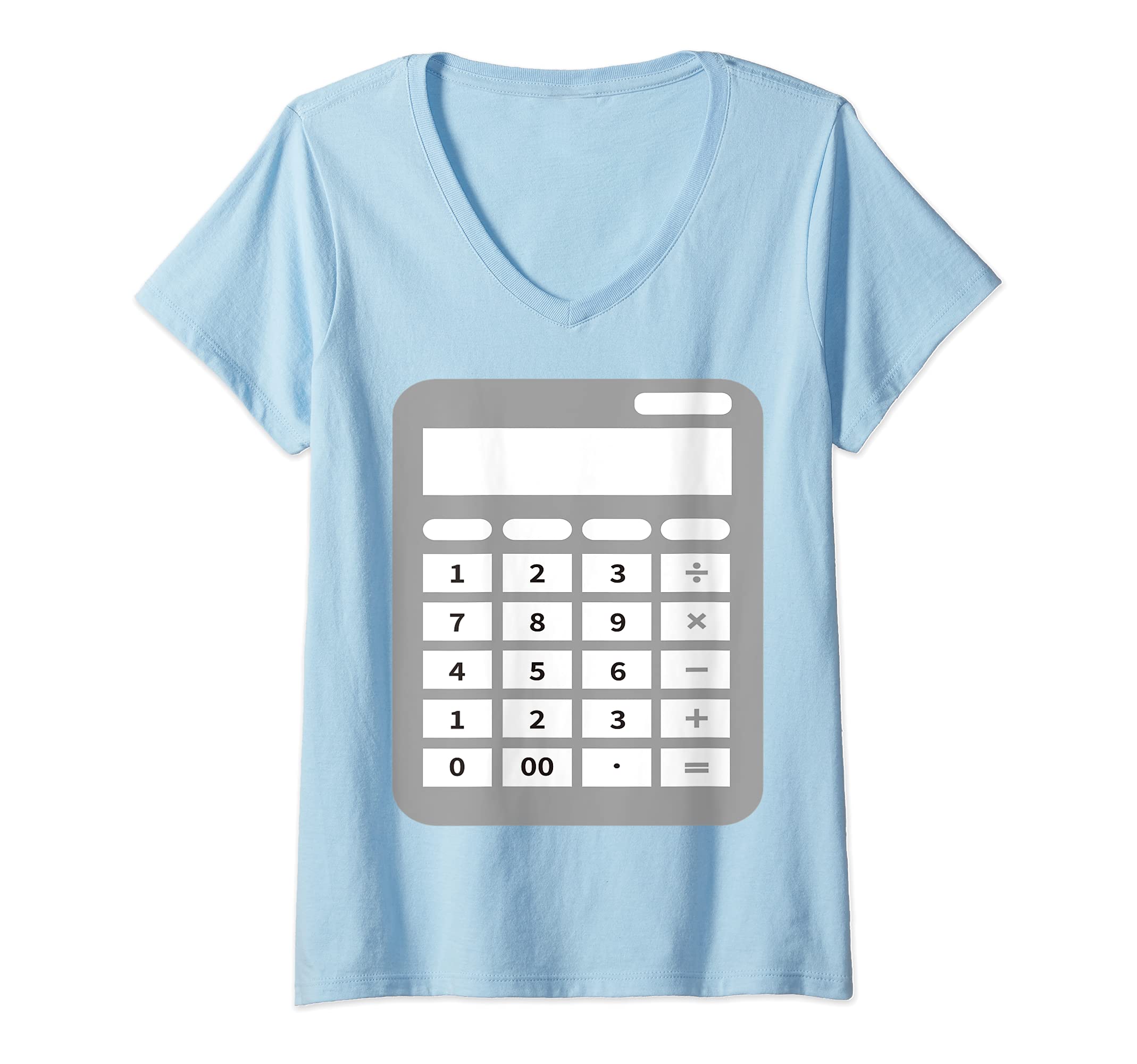 Womens Calculator Costume V-Neck T-Shirt