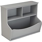 �鶹�� Basics Children's 3 Shelf Multi-Functional Bookcase and Toy Storage Bin - Grey, 37.69 cm D x 79.37 cm W x 62.38 cm H