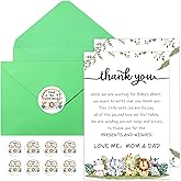 Chuangdi 50 Sets Baby Shower Thank You Cards with Envelopes and Sticker 50 Baby Shower Appreciation Greeting Cards Gratitude Gift for Guest(Woodland)
