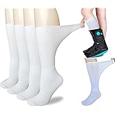 Replacement Sock Liner for Walking Boot or Walker Brace - Air Cam Walkers and Fracture Boot Orthopedics Socks Medical Mid Calves Sock (2 Pairs(White), one size)