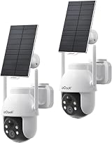ieGeek 2K Solar Security Camera Outdoor Wireless 2-Pack 360° Pan Battery WiFi view 1