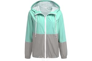 SoTeer Women's Waterproof Raincoat Outdoor Hooded Rain Jacket Windbreaker S-XXXL