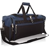 DALIX 21" Blank Sports Duffle Bag Gym Bag Travel Duffel with Adjustable Strap in Navy Blue